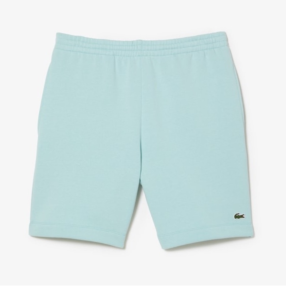 Lacoste Men’s Regular Fit Fleece Shorts – Aqua | Size Large | 8” Inseam